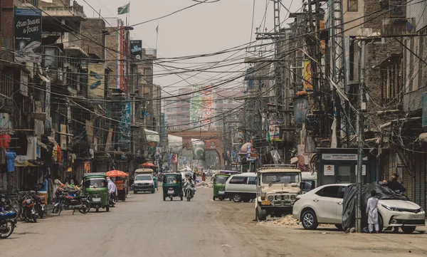 Daily Life View Peshawar City Center Empty Streets People Pakistan — Stock Photo, Image