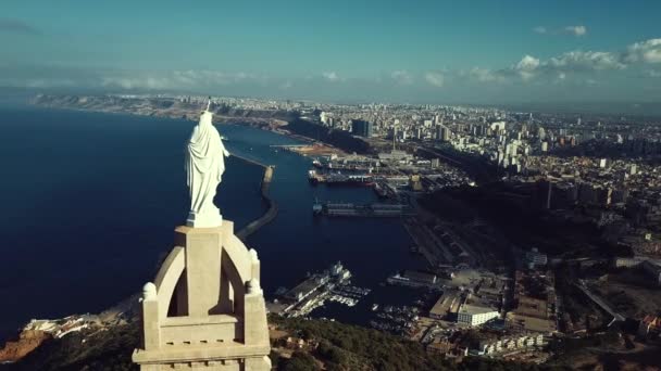 Πλάνα Αεροφωτογραφία Του Fort Santa Cruz Και Του Oran Αλγερία — Αρχείο Βίντεο