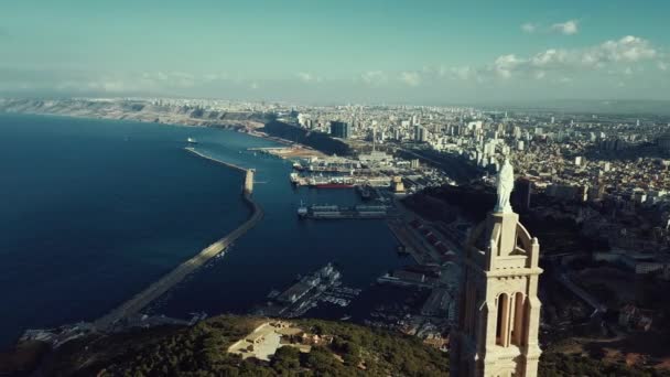 Film Flygfoto Över Fort Santa Cruz Och Oran Algeriet — Stockvideo