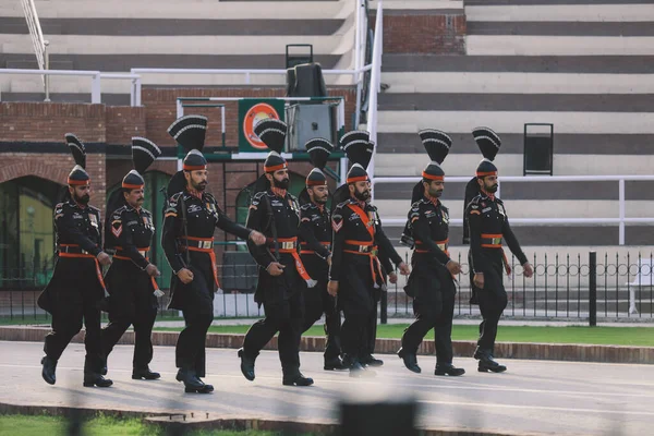 Wagah Border Pakistan Juillet 2021 Des Soldats Pakistanais Uniforme Militaire — Photo