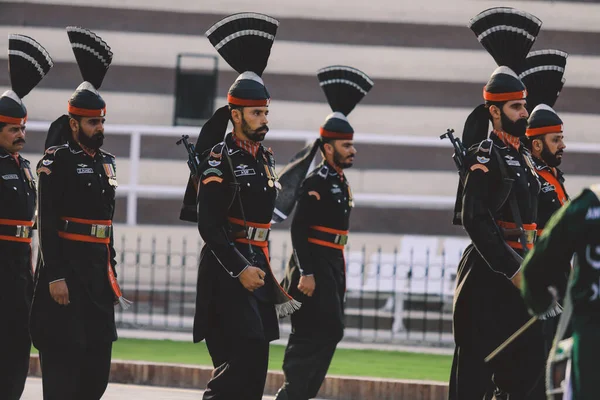 Wagah Border Pakistan Juillet 2021 Des Soldats Pakistanais Uniforme Militaire — Photo
