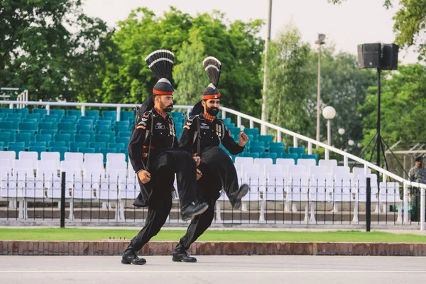 Frontera Wagah Pakistán Julio 2021 Soldados Pakistán Con Uniforme Militar — Foto de Stock