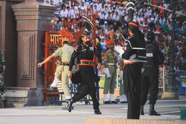 Wagah Border Pakistan Juillet 2021 Des Soldats Pakistanais Uniforme Militaire — Photo