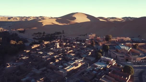 Imágenes Vista Aérea Del Auténtico Taghit Antiguo Desierto Del Sahara — Vídeo de stock