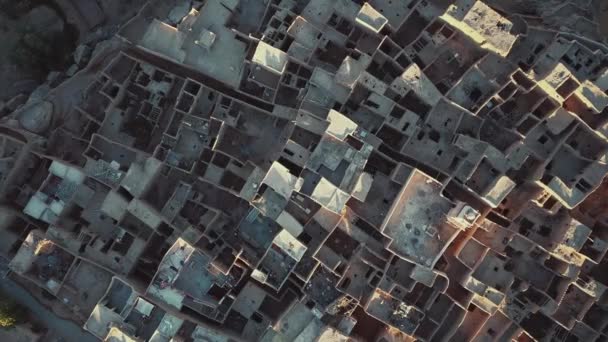 Beelden Luchtfoto Van Authentieke Oude Taghit Sahara Woestijn Algerije — Stockvideo