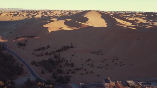 Footage Luftaufnahme Des Authentischen Antiken Taghit Der Sahara Algerien — Stockvideo