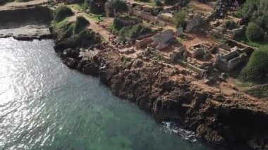 4K Görüntüler, Cezayir 'in antik şehri Tipaza' nın havadan görünüşü