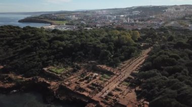 4K Görüntüler, Cezayir 'in antik şehri Tipaza' nın havadan görünüşü