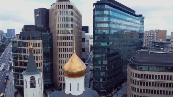 Luchtfoto Panorama Van Het Centrum Van Moskou Rusland — Stockvideo