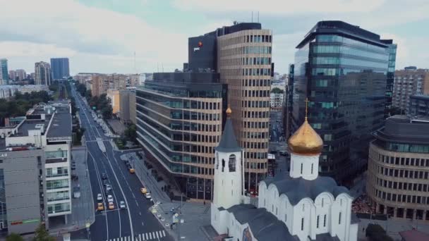 Luftaufnahme Des Zentrums Von Moskau Russland — Stockvideo