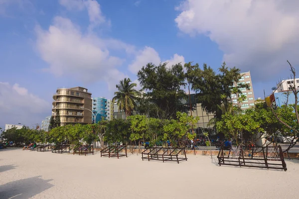 Maschio Maldive Giugno 2021 Sunny Day View Sul Lungomare Delle — Foto Stock