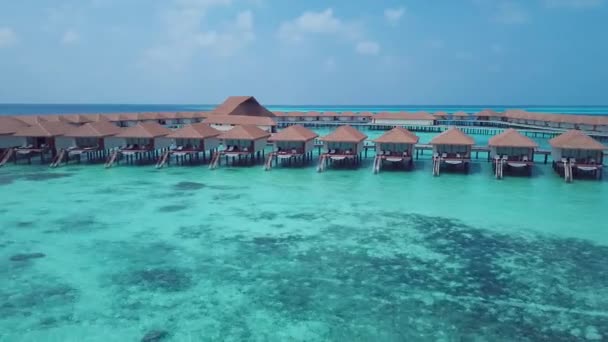 Filmklipp Flygfoto Till Lyx Resort Maldiverna — Stockvideo