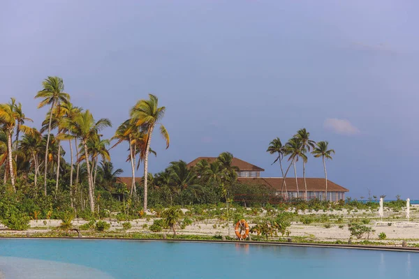 Lyxig Havsutsikt Över Maldiverna Ocean Villas Hjärtat Indiska Oceanen Maldiverna — Stockfoto