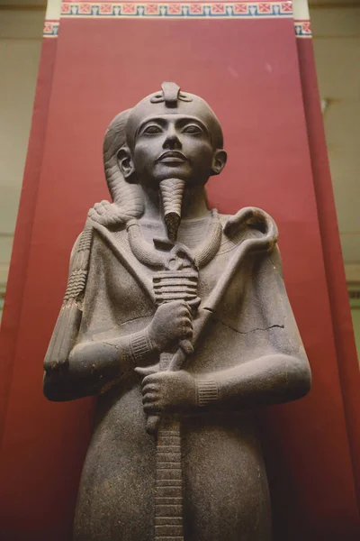 Grandes Statues Égyptiennes Pierre Musée Égyptien Caire Ancien Musée Archéologique — Photo