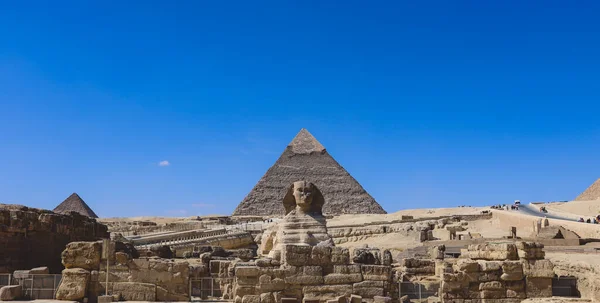 Main View Great Sphinx Giza Gigantisk Kalkstensstaty Med Den Stora — Stockfoto