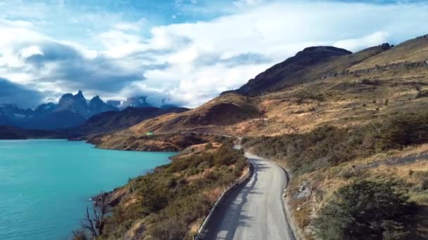 Beau Panorama Aérien Parc Torres Del Paine Chili — Video