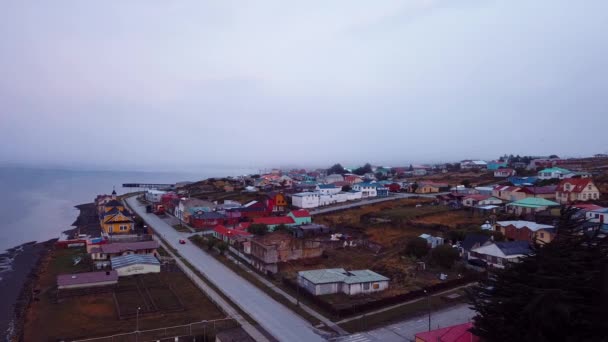 Widok Lotu Ptaka Porvenir Tierra Del Fuego Chile — Wideo stockowe