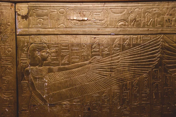Káhira Egypt Listopadu 2021 Vnější Zlatá Svatyně Egyptského Faraóna Tutanchamona — Stock fotografie