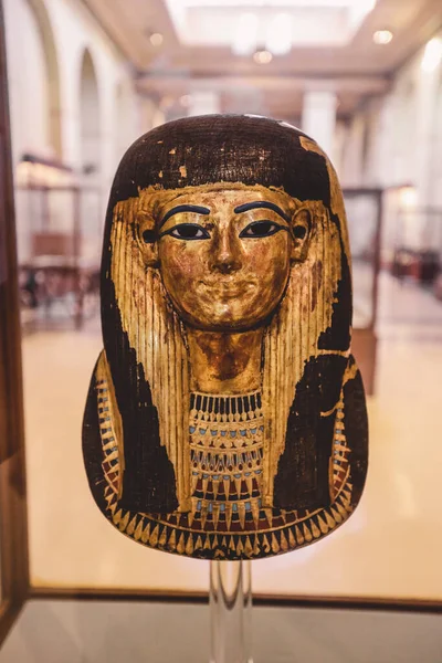 Каир Египет Ноября 2021 Года Золотая Маска Древнеегипетского Фараона Тутанхамона — стоковое фото