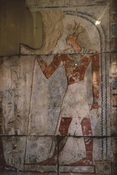 Kairó Egyiptom November 2021 Érdekes Ókori Festmények Metszetek Hieroglifákkal Szimbólumok — Stock Fotó