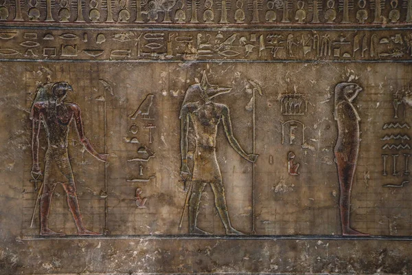 Cairo Egypt November 2021 Interesting Ancient Paintings Engravings Hieroglyphics Symbols — Stock Photo, Image