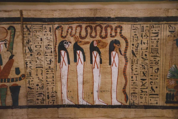 Kairo Egypten November 2021 Intressanta Antika Målningar Och Gravyrer Med — Stockfoto