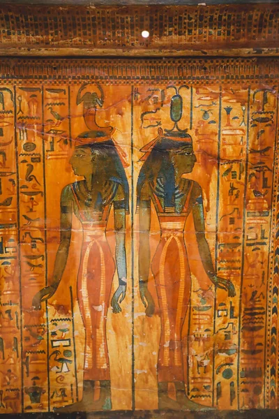 Cairo Egipto Noviembre 2021 Interesantes Pinturas Antiguas Grabados Con Símbolos — Foto de Stock