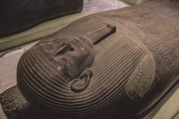 Cairo Egypt November 2021 Majestic Ancient Sarcophagus Hieroglyphics Symbols Cairo — Stock Photo, Image