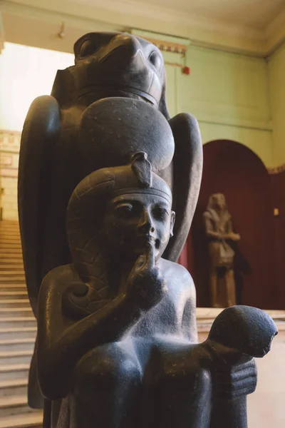 Kairo Ägypten November 2021 Nahaufnahme Der Antiken Steinstatuen Ägyptischen Museum — Stockfoto