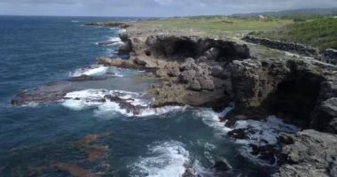 Barbados 'un doğa manzaralarının havadan görünüşü