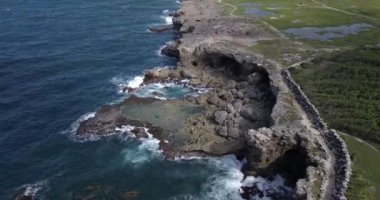 Barbados 'un doğa manzaralarının havadan görünüşü