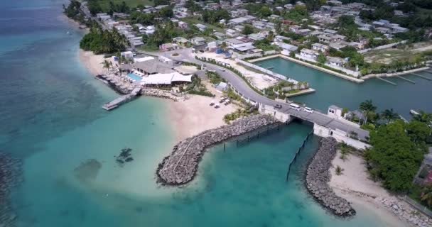 Flybilde Port Charles Marina Øya Barbados – stockvideo