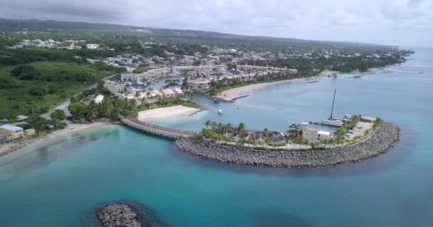 Widok Lotu Ptaka Port Charles Marina Wyspie Barbados — Wideo stockowe