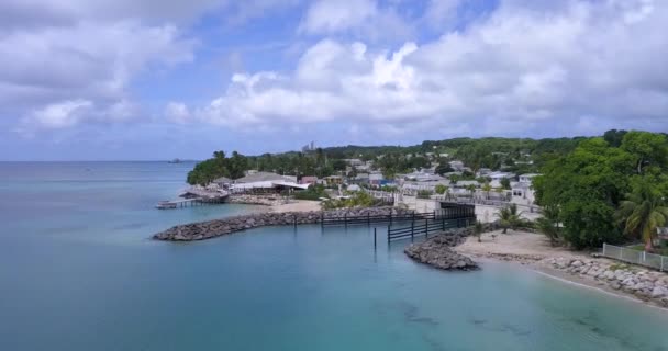 Aerial View Port Charles Marina Island Barbados — Stock Video