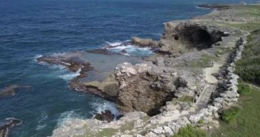 Barbados 'un doğa manzaralarının havadan görünüşü