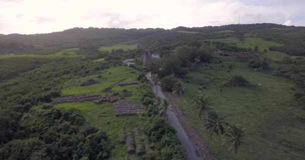 Morgan Lewis Şeker Fabrikasının Havadan Görünüşü Barbados Doğası — Stok video