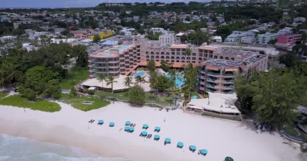 Praia Areia Branca Luxo Hotéis Barbados — Vídeo de Stock