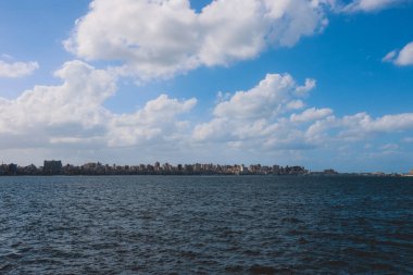 İskenderiye 'ye Panoramik Manzara Kale, Akdeniz Seddi, Yol, Sokaklar ve Yerel Binalar, Mısır 