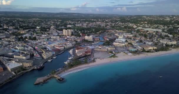 Вид Повітря Місто Бриджтаун Барбадос — стокове відео