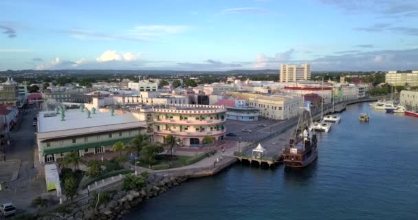 Vista Aérea Del Centro Bridgetown Barbados — Vídeos de Stock