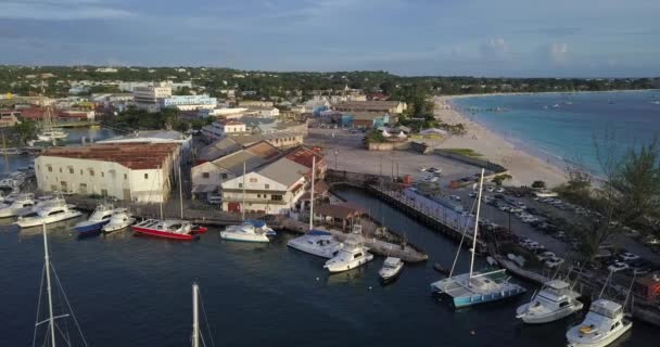 Vista Aérea Del Centro Bridgetown Barbados — Vídeos de Stock