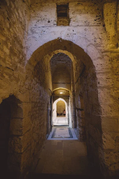 Interior View 15Th Century Defensive Fortress Citadel Qaitbay People Located — Stock Photo, Image