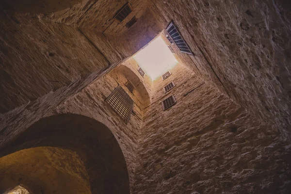 Interior View 15Th Century Defensive Fortress Citadel Qaitbay People Located — Stock Photo, Image