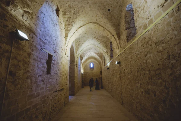 Interior View 15Th Century Defensive Fortress Citadel Qaitbay People Located — Stock Photo, Image