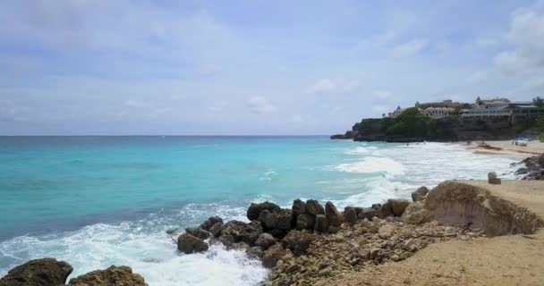 Kolorowe Krajobrazy Crane Beach Barbados Aerial — Wideo stockowe