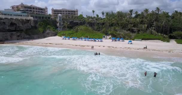 Paesaggi Colorati Crane Beach Barbados Aerial — Video Stock