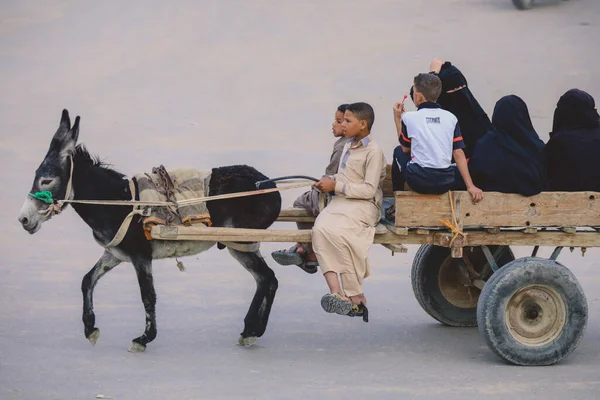 Siwa Egypt November 2021 Local Egyptian Families Men Women Children — стокове фото