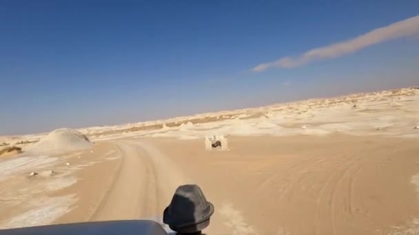 Reise Durch Die Weiße Wüste Bahariya Ägypten — Stockvideo