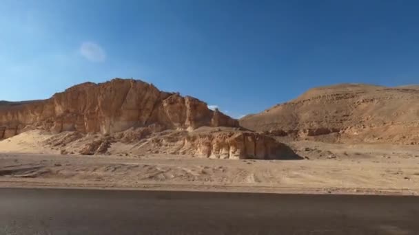 Autofahrt Mitten Der Wüste Ägypten — Stockvideo