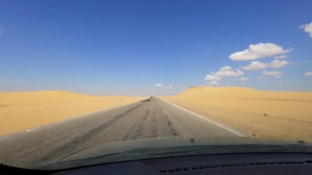 Conduire Sur Une Autoroute Milieu Désert Egypte — Video